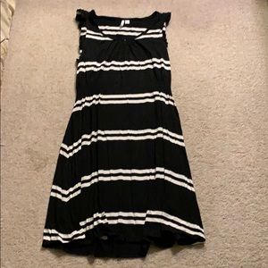 Black and white striped dress
